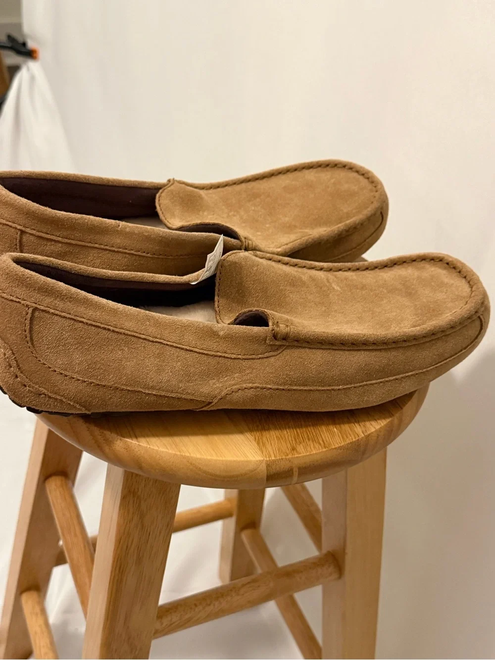 UGG Alder UGGpure Slip on Tan Suede Moccasin Wool Loafer Shoes 1003419 Men US13